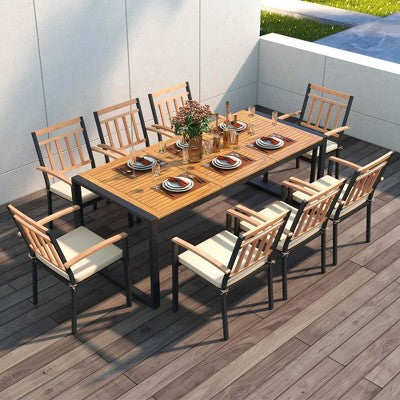 Acacia 9-Piece Garden Dining Ensemble