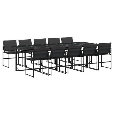 VidaXL Black Textilene Patio Dining Ensemble