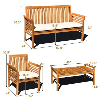 8-Piece Acacia Outdoor Sofa and Table Set