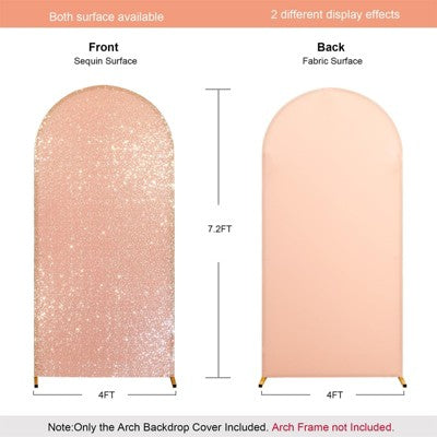 TROPOW 7.2FT Rose Gold Sequin Arch Cover