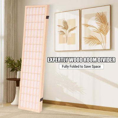 5.6FT Wood Room Divider with Shelves