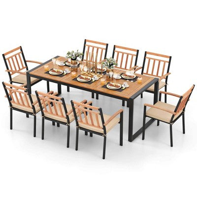 Acacia 9-Piece Garden Dining Ensemble