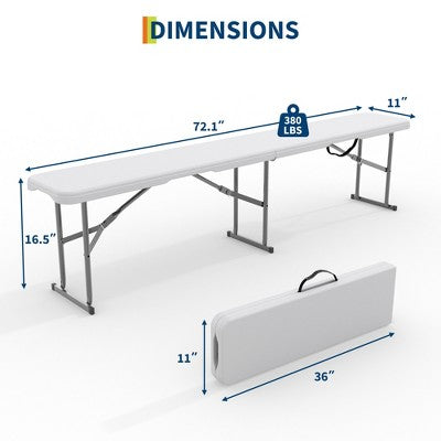 2-Pack Six-Foot Folding Outdoor Benches