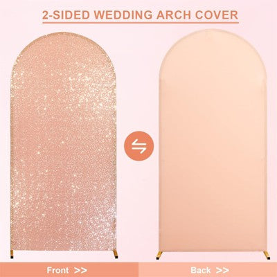 TROPOW 7.2FT Rose Gold Sequin Arch Cover