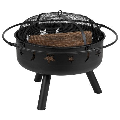 Merrick Lane Adirondack and Fire Pit Set